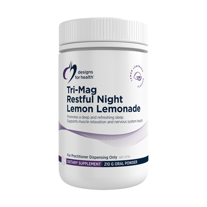Designs for Health Tri-Mag Restful Night Powder Lemon Lemonade 210g — Designs for Health