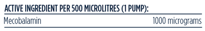 Ingredients panel — Designs for Health Liposomal Methyl B12 50mL